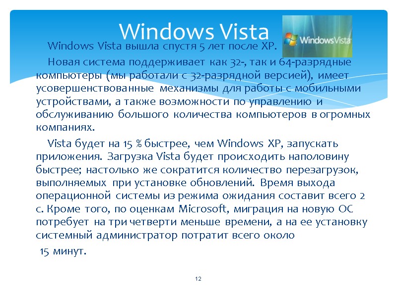 Windows Vista вышла спустя 5 лет после XP.      